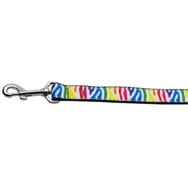 Mirage Pet Products 0.63 in. x 4 ft. Zebra Rainbow Nylon Dog Leash 125-045 5804